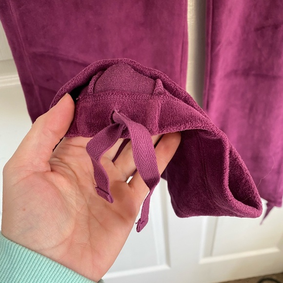 Suzie Kondi Velour Unisex Track Pants Size XS Plum Purple NWT Athleisure - Picture 5 of 14